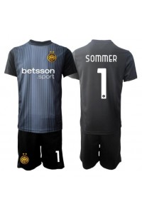 Inter Milan Yann Sommer #1 Keeper Babyklær Hjemme Fotballdrakt til barn 2025-26 Korte ermer (+ Korte bukser)